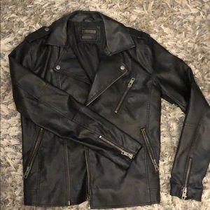 Faux-leather jacket